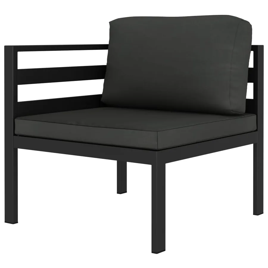 Salon de jardin 4 pcs avec coussins Aluminium Anthracite - 3