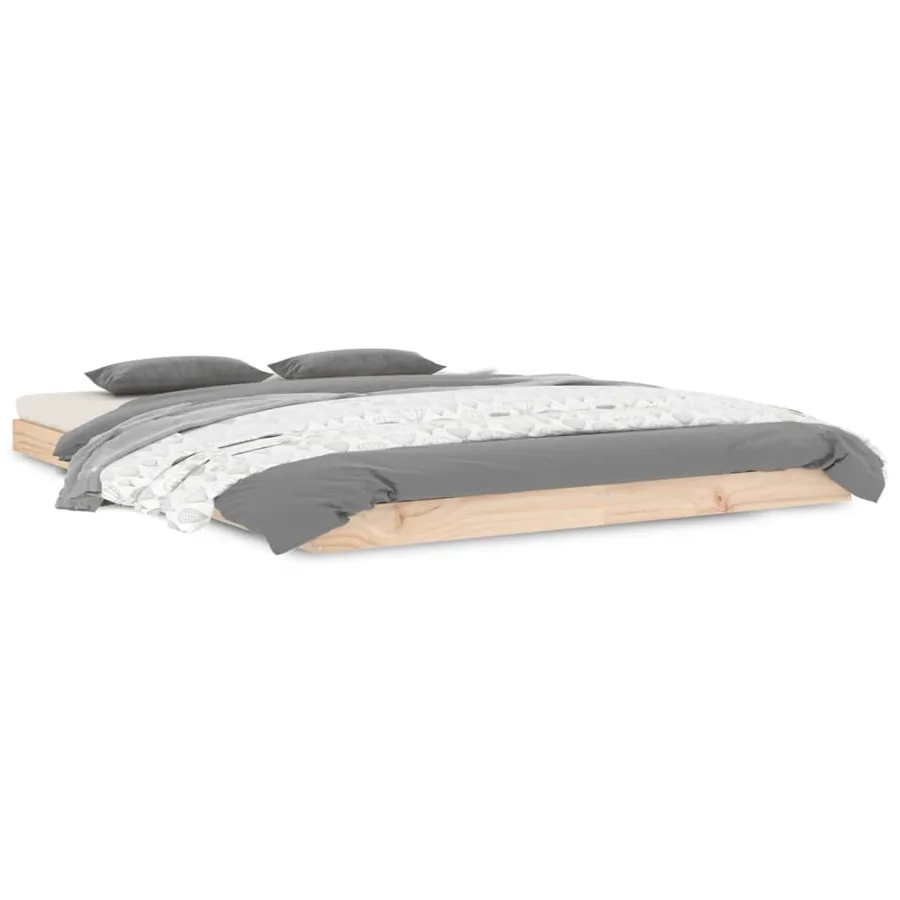Cadre de lit sans matelas 140x190 cm bois de pin massif - 2