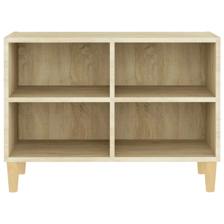 Meuble TV avec pieds en bois massif Chêne sonoma 69,5x30x50 cm - 3