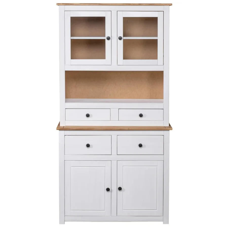 Buffet haut Blanc 93x40,5x180 cm Pin Gamme Panama - 3
