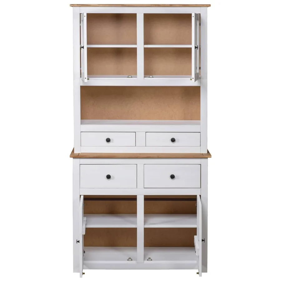 Buffet haut Blanc 93x40,5x180 cm Pin Gamme Panama - 4
