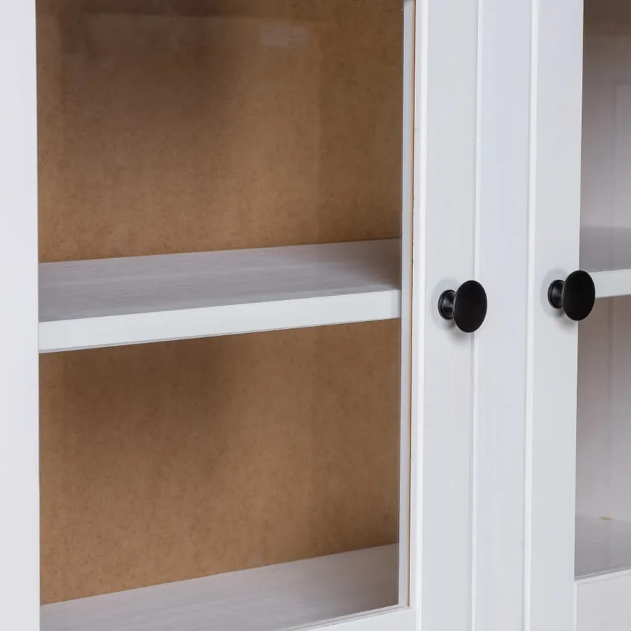 Buffet haut Blanc 93x40,5x180 cm Pin Gamme Panama - 5