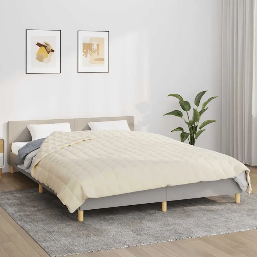 Couverture lestée Crème clair 200x200 cm 13 kg Tissu