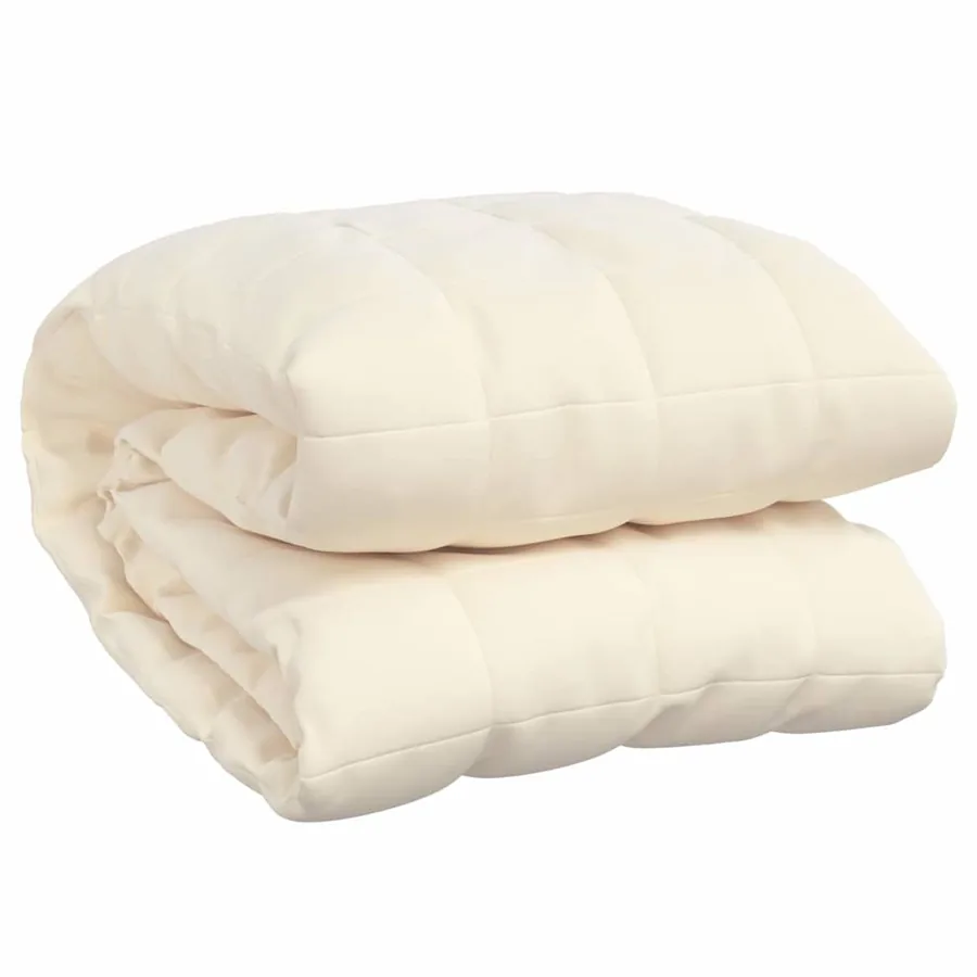 Couverture lestée Crème clair 200x200 cm 13 kg Tissu - 2