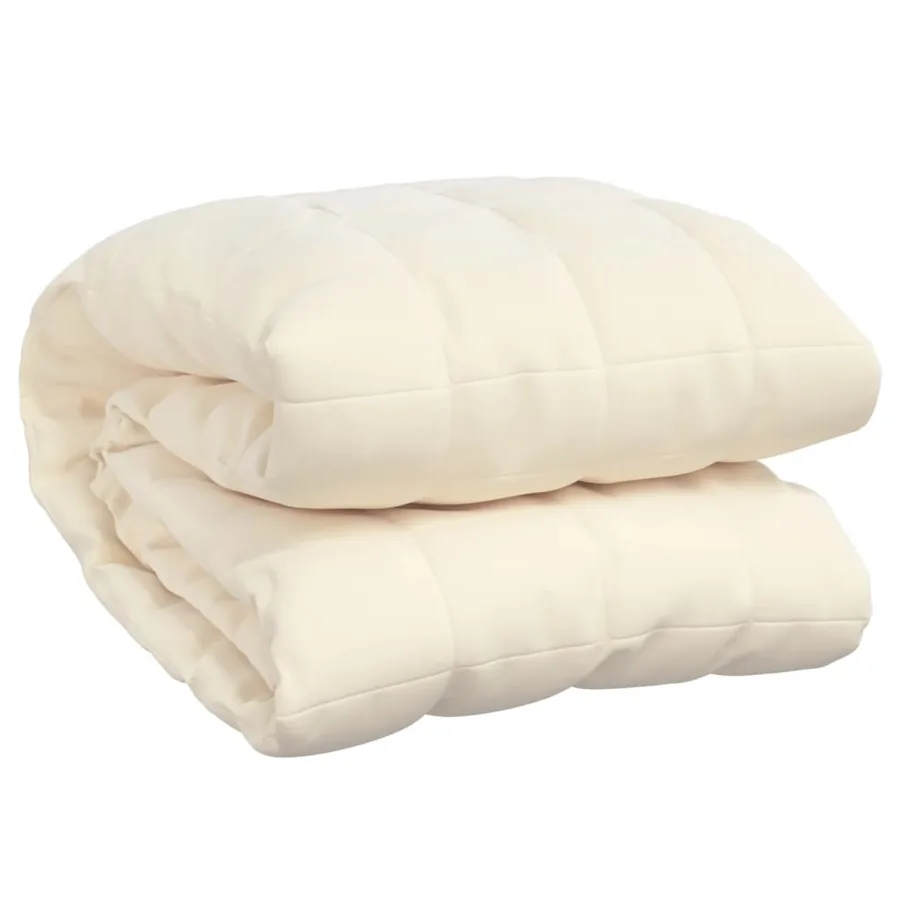 Couverture lestée Crème clair 200x220 cm 9 kg Tissu - 2