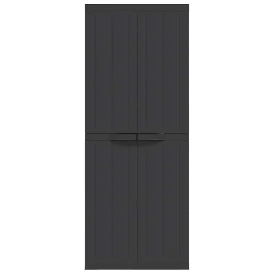 Armoire de rangement d'extérieur noir 65x37x165 cm PP - 5
