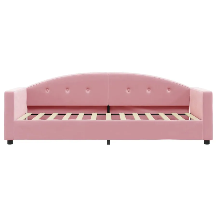 Lit de jour avec matelas rose 80x200 cm velours - 4