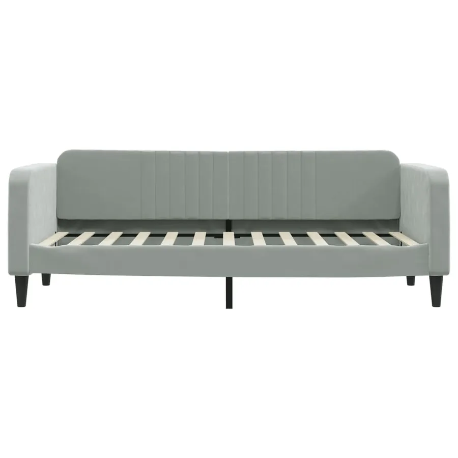 Lit de jour avec matelas gris clair 80x200 cm velours - 4