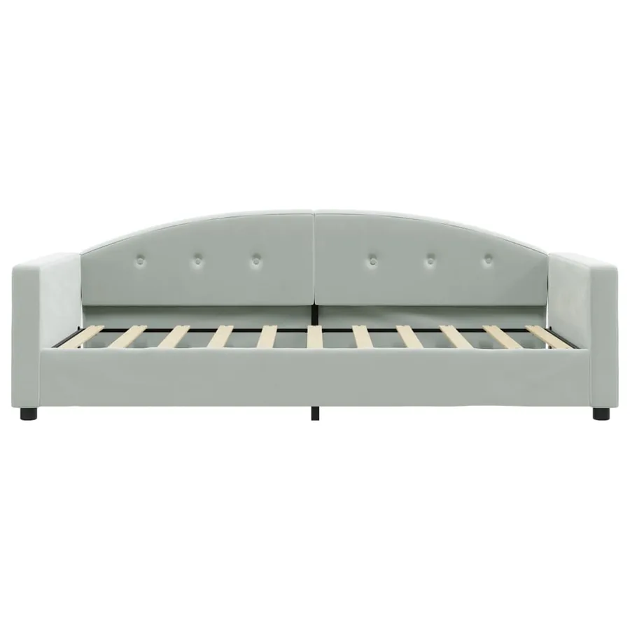 Lit de jour avec matelas gris clair 90x190 cm velours - 4