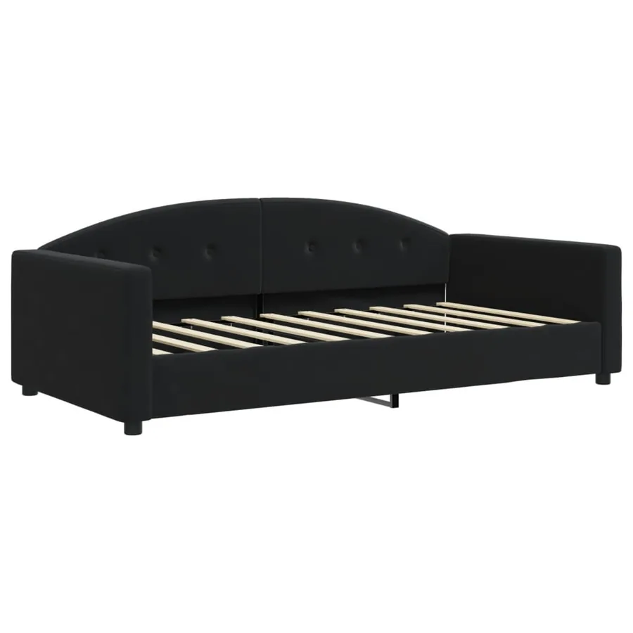 Lit de jour avec matelas noir 90x190 cm velours - 3