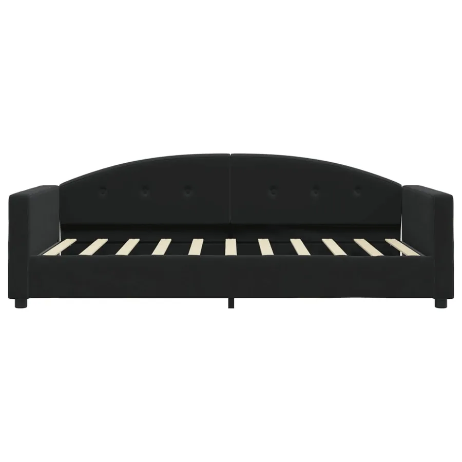 Lit de jour avec matelas noir 90x190 cm velours - 4