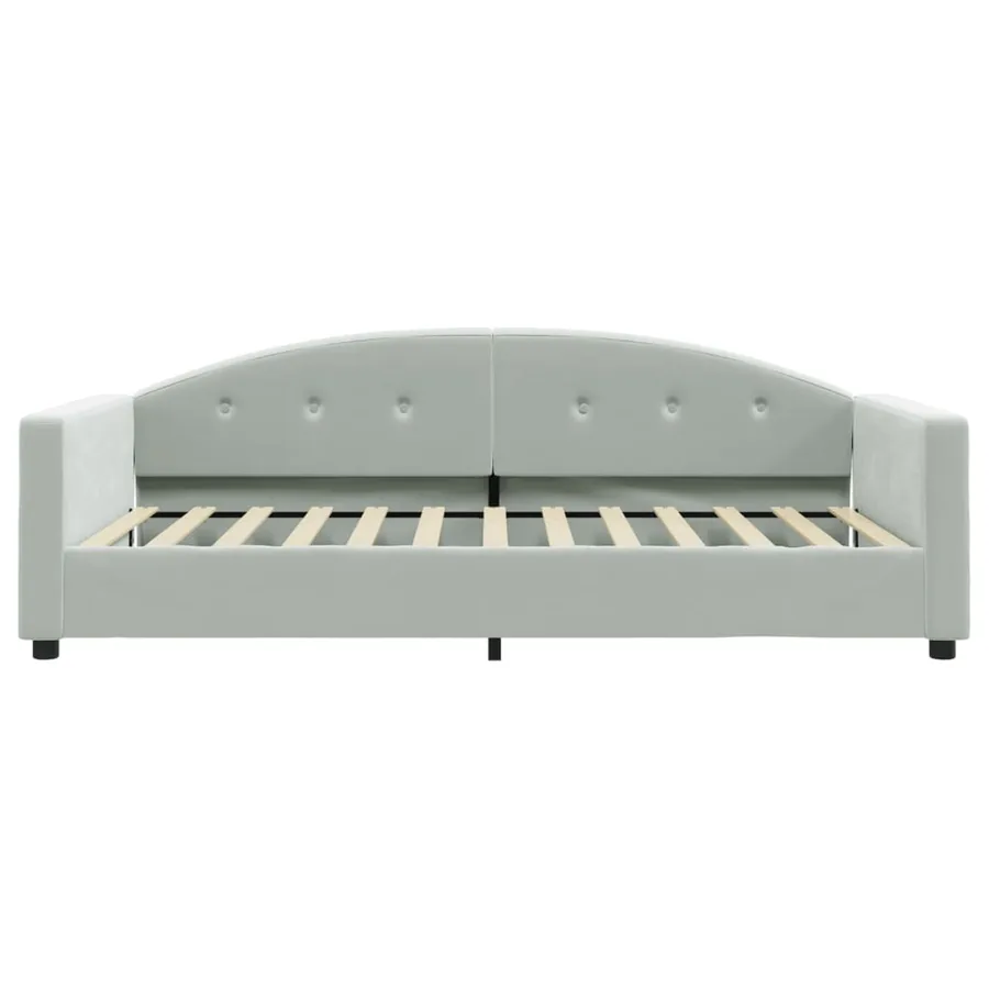 Lit de jour avec matelas gris clair 100x200 cm velours - 4