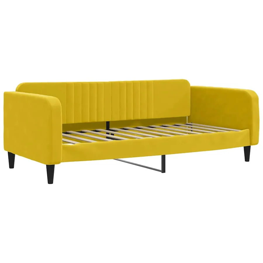 Lit de jour avec matelas jaune 100x200 cm velours - 3