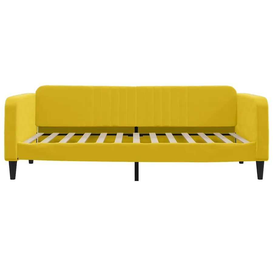 Lit de jour avec matelas jaune 100x200 cm velours - 4