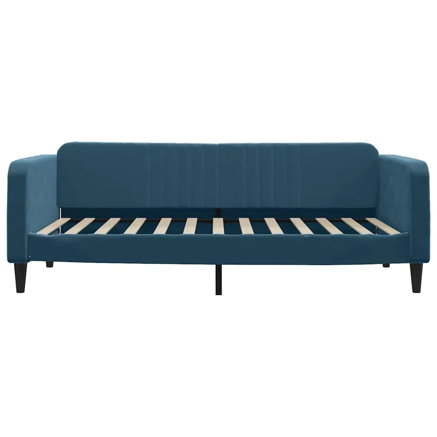 Lit de jour avec matelas bleu 100x200 cm velours - 4