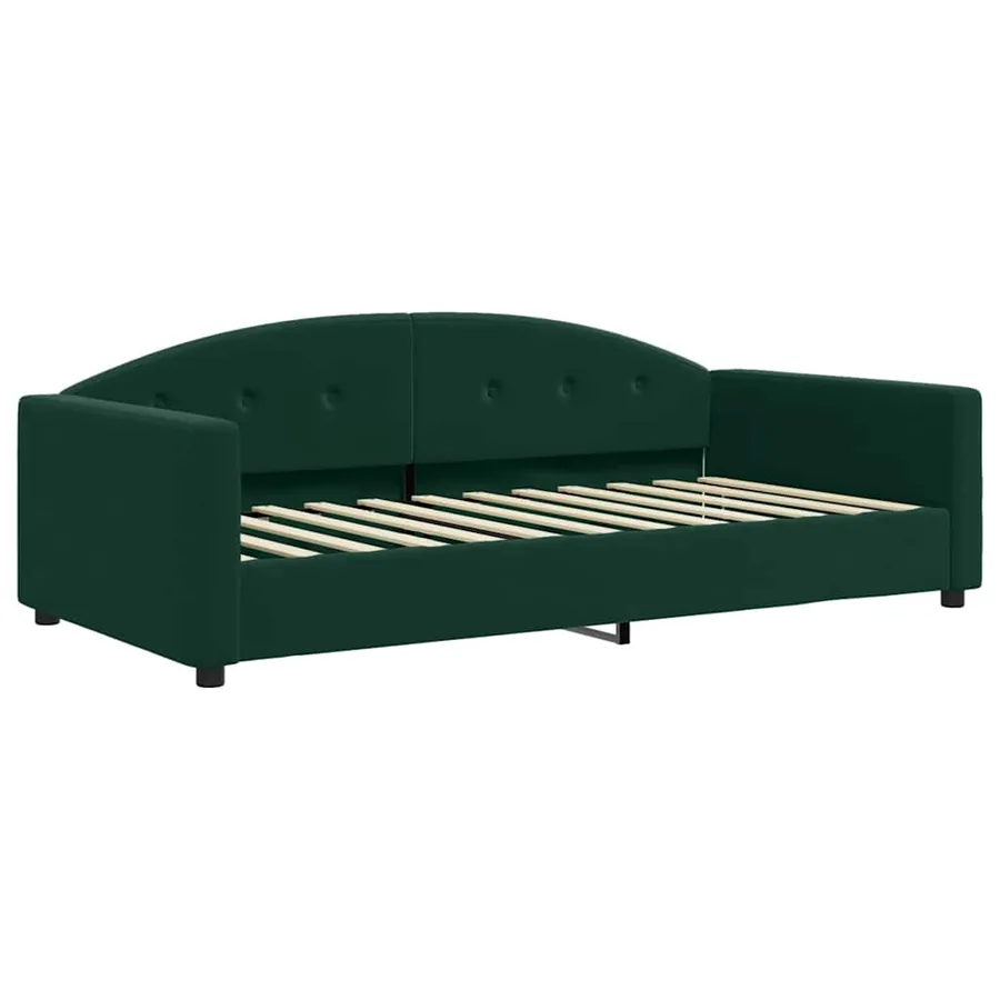 Lit de jour avec matelas vert foncé 100x200 cm velours - 3