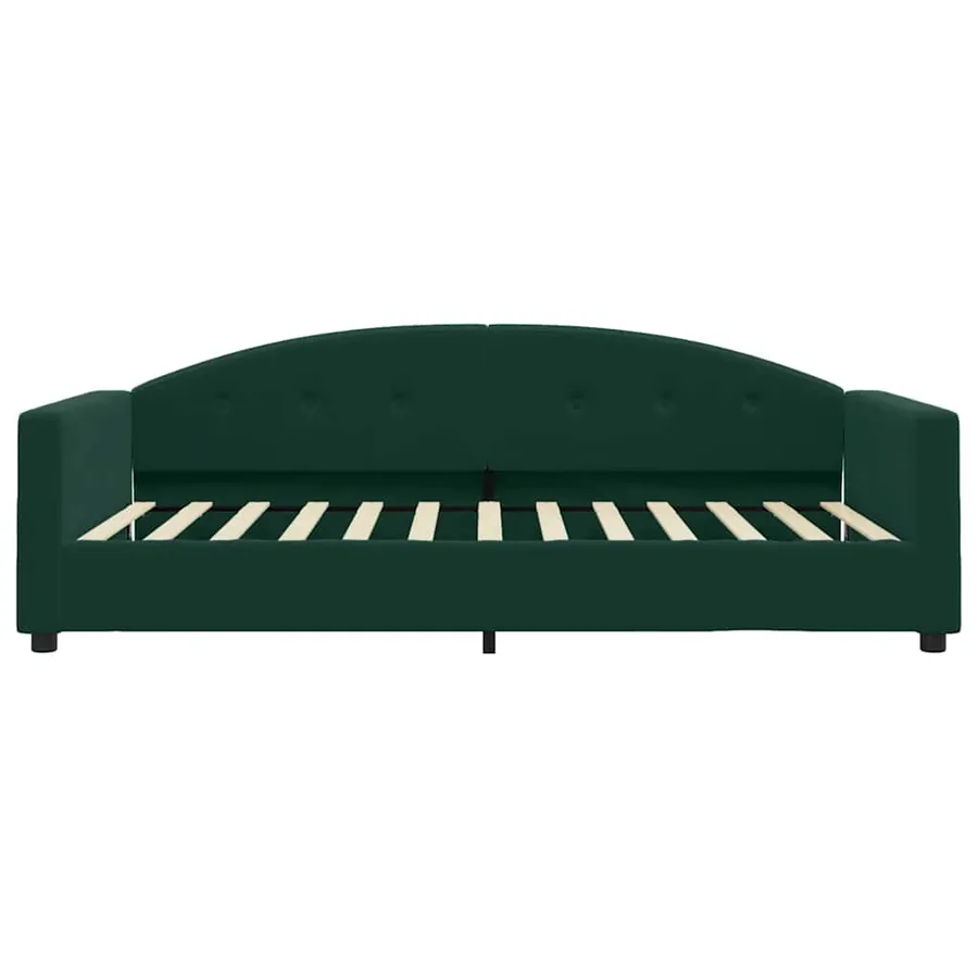 Lit de jour avec matelas vert foncé 100x200 cm velours - 4