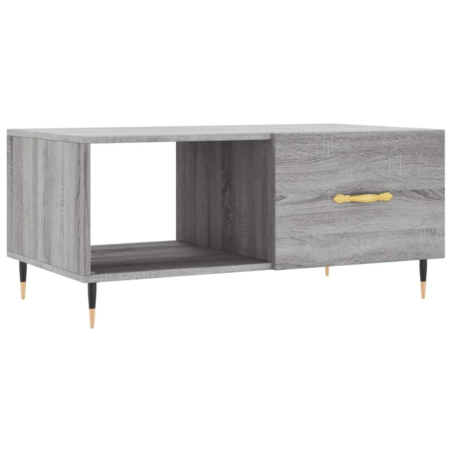 Table basse sonoma gris 90x50x40 cm bois d'ingénierie - 2