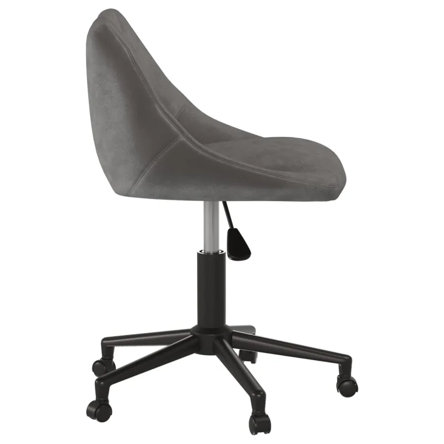 Chaise pivotante de salle à manger Gris foncé Velours - 3