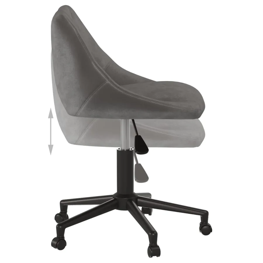Chaise pivotante de salle à manger Gris foncé Velours - 5