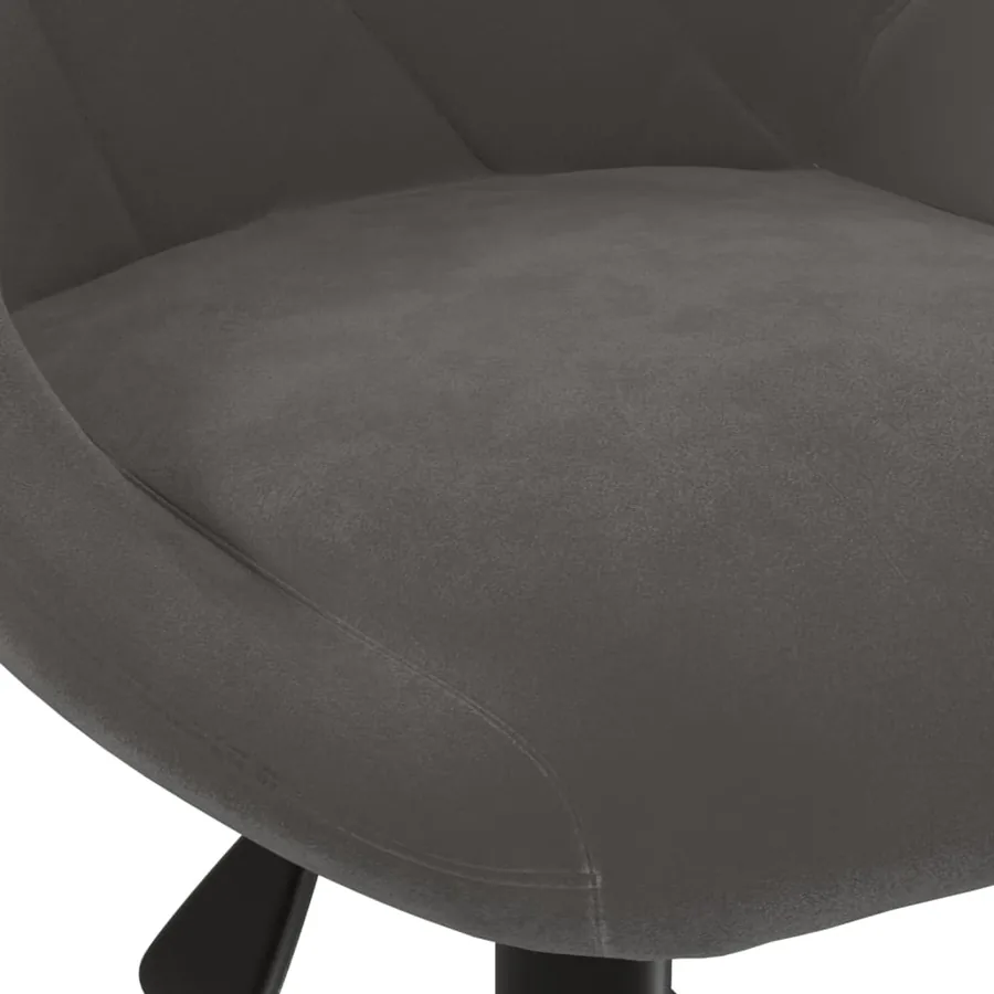Chaise pivotante de salle à manger Gris foncé Velours - 6