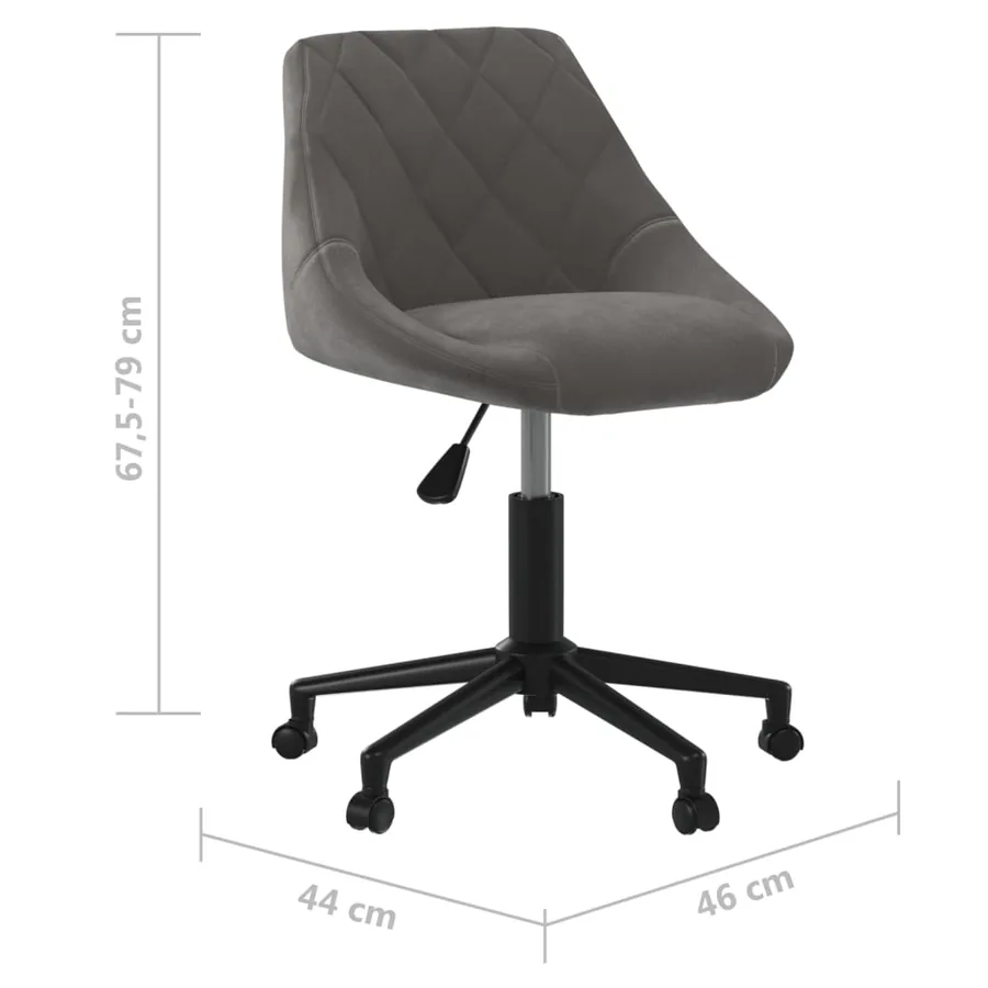 Chaise pivotante de salle à manger Gris foncé Velours - 7