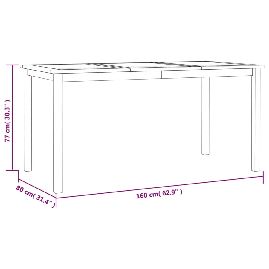 Ensemble à manger de jardin 5pcs Bois de teck massif - 11