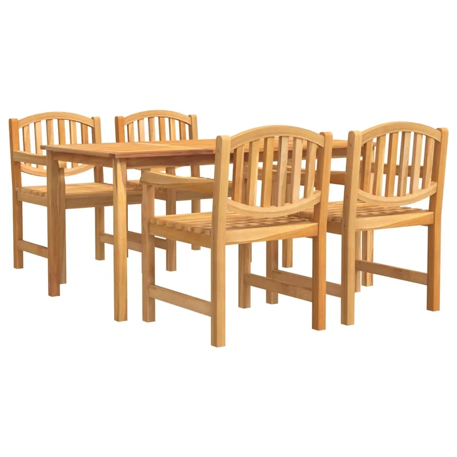 Ensemble à manger de jardin 5pcs Bois de teck massif - 2