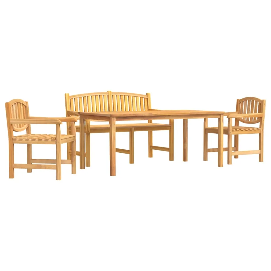 Ensemble à manger de jardin 4 pcs Bois de teck massif - 2