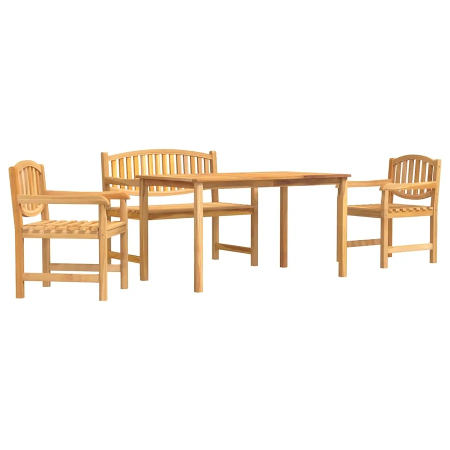 Ensemble à manger de jardin 4 pcs Bois de teck massif - 2