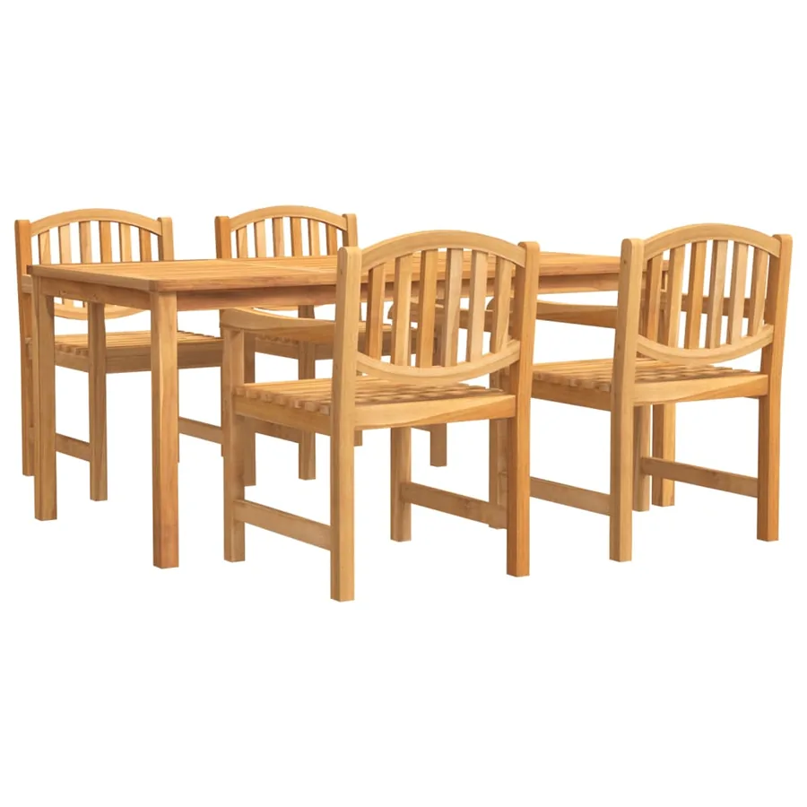 Ensemble à manger de jardin 5pcs Bois de teck massif - 2