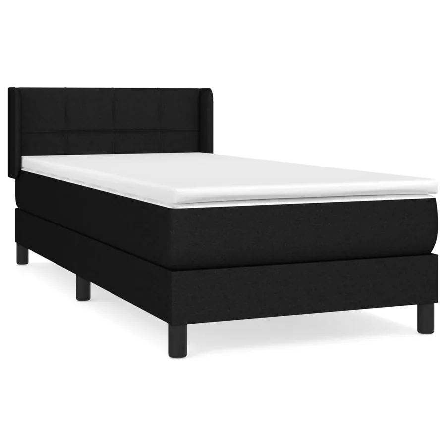 Sommier à lattes de lit avec matelas Noir 90x190 cm Tissu - 2