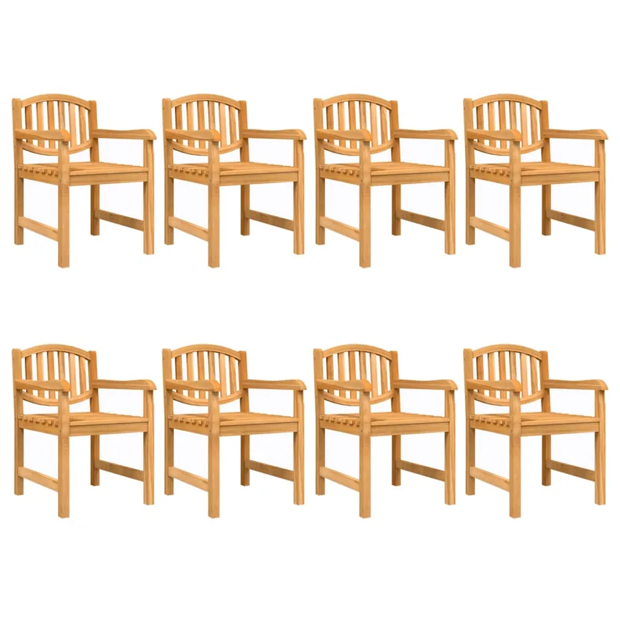 Chaises de jardin lot de 8 58x59x88 cm bois massif de teck - 2