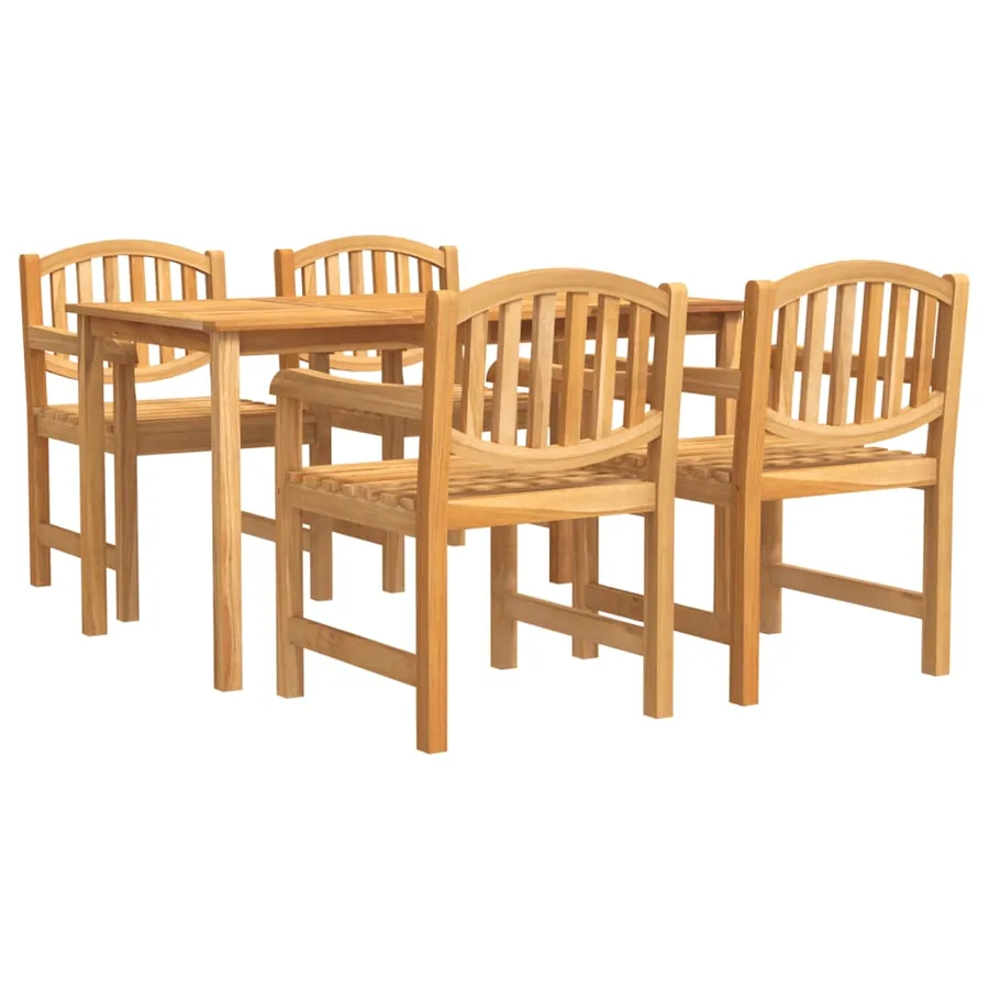 Ensemble à manger de jardin 5pcs Bois de teck massif - 2