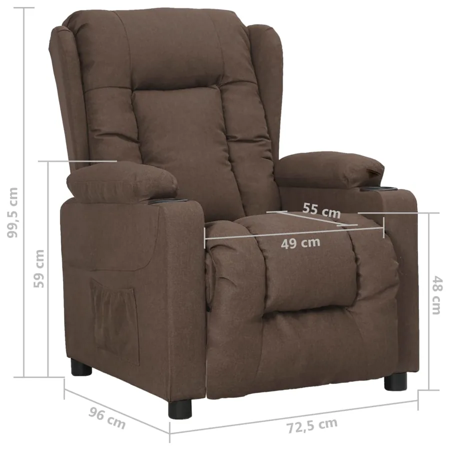 Fauteuil inclinable Taupe Tissu - 8