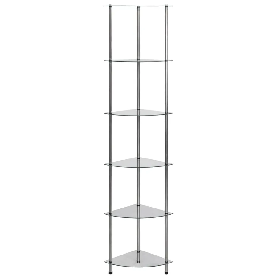 Étagère à 6 niveaux Transparent 30x30x160 cm Verre trempé - 2