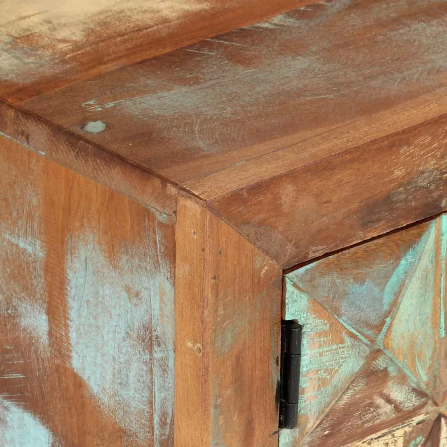 Meuble TV 112x30x45 cm bois massif de récupération - 8