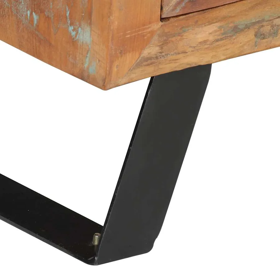 Meuble TV 112x30x45 cm bois massif de récupération - 9
