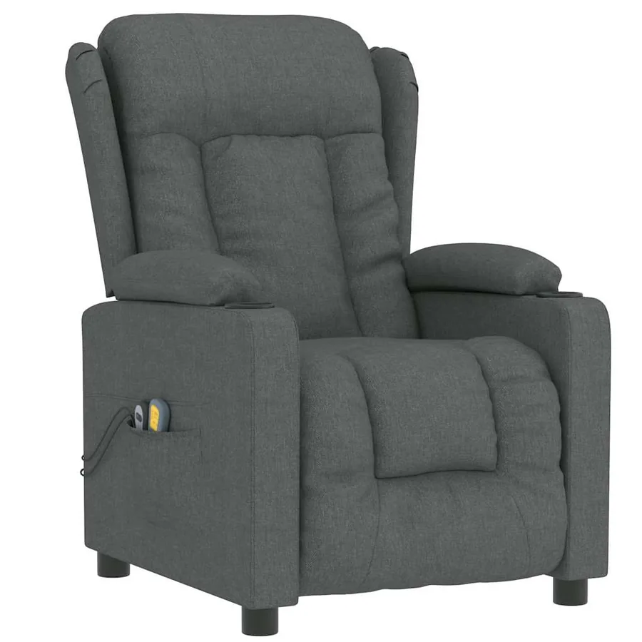 Fauteuil électrique de massage Gris foncé Tissu - 3