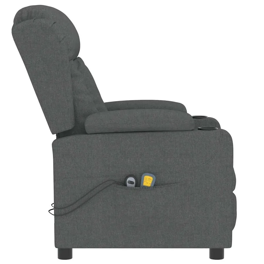 Fauteuil électrique de massage Gris foncé Tissu - 5