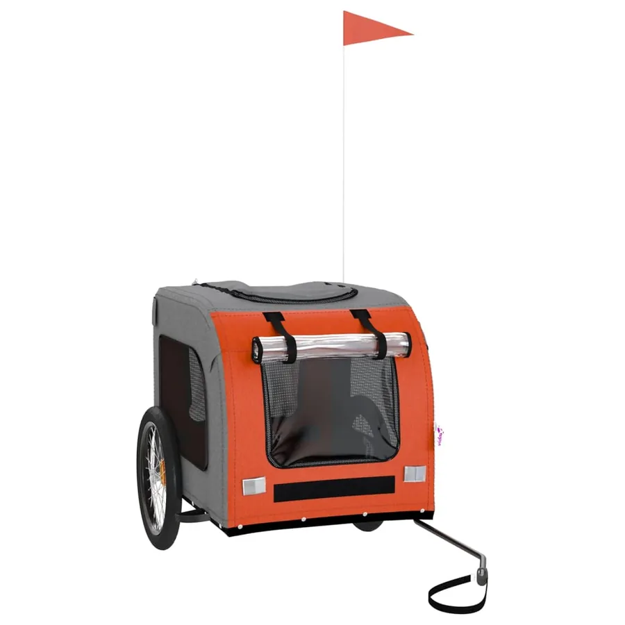 Remorque de vélo pour animaux de compagnie orange et gris - 2