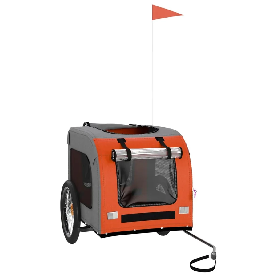 Remorque de vélo pour animaux de compagnie orange et gris - 3