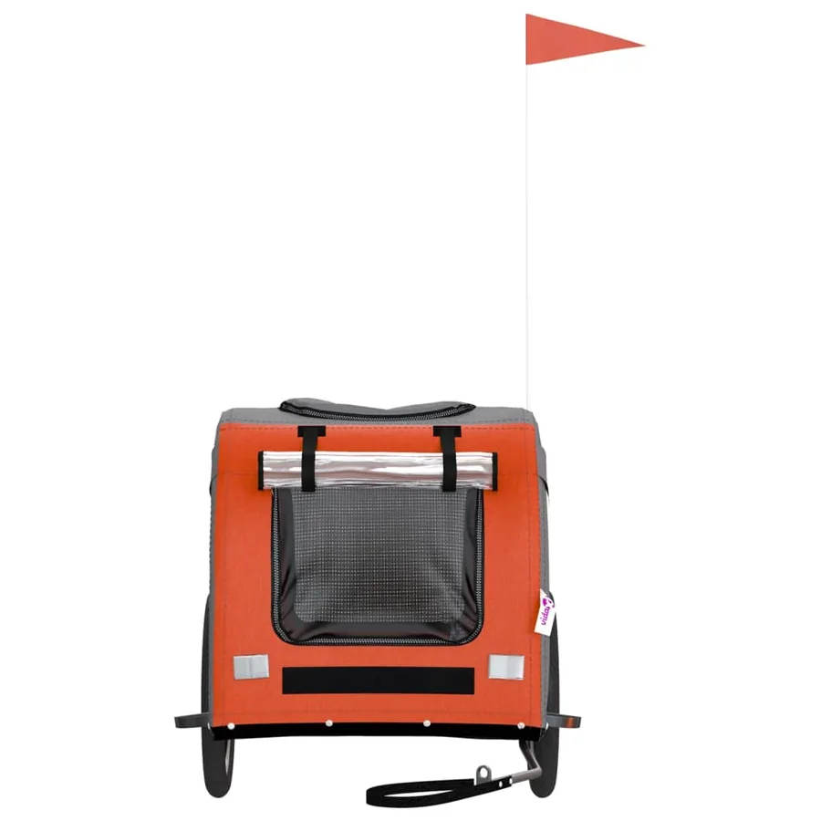 Remorque de vélo pour animaux de compagnie orange et gris - 4