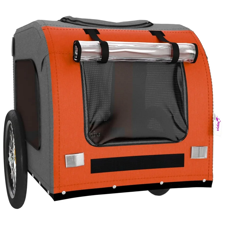 Remorque de vélo pour animaux de compagnie orange et gris - 5