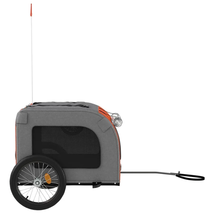 Remorque de vélo pour animaux de compagnie orange et gris - 6