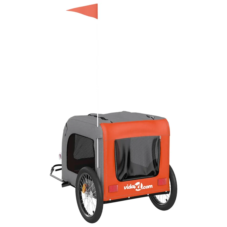 Remorque de vélo pour animaux de compagnie orange et gris - 8