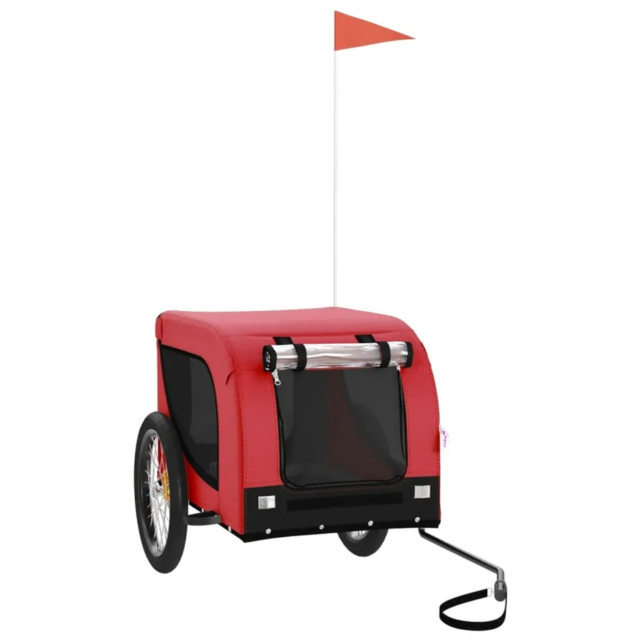 Remorque de vélo pour animaux de compagnie rouge et noir - 2