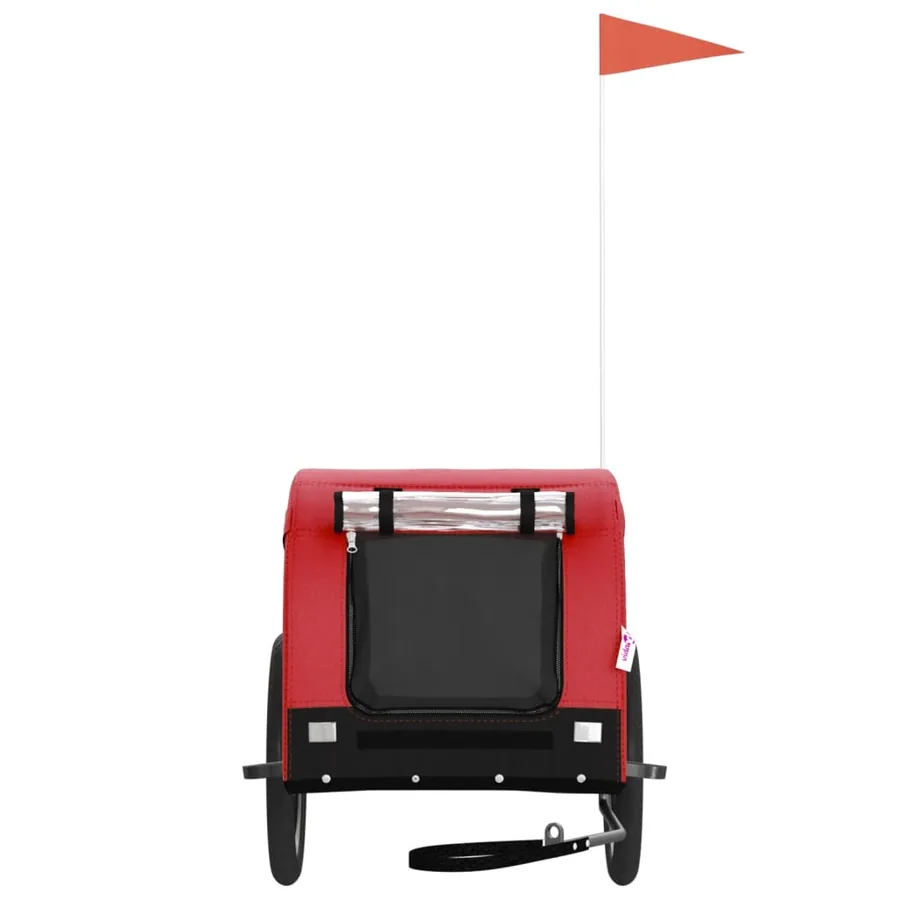 Remorque de vélo pour animaux de compagnie rouge et noir - 3