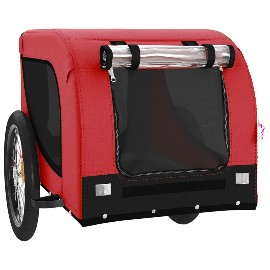 Remorque de vélo pour animaux de compagnie rouge et noir - 4