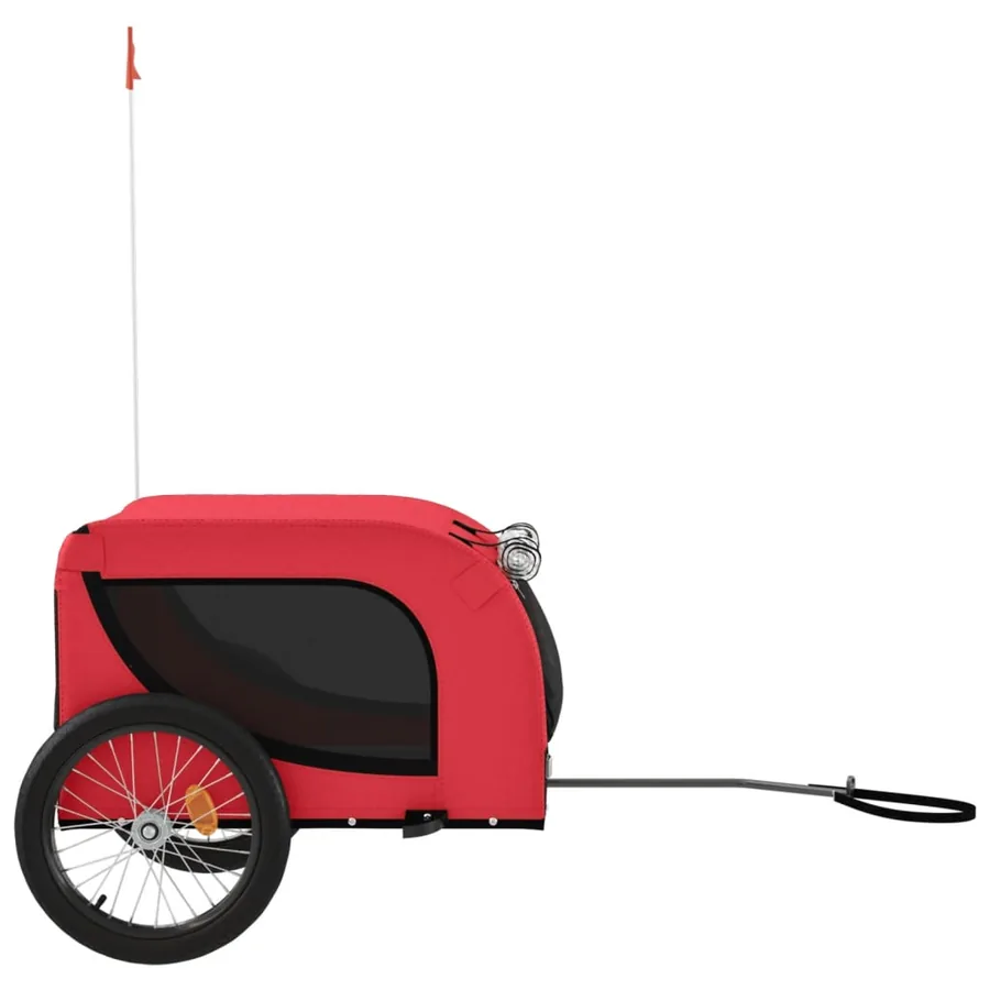Remorque de vélo pour animaux de compagnie rouge et noir - 5